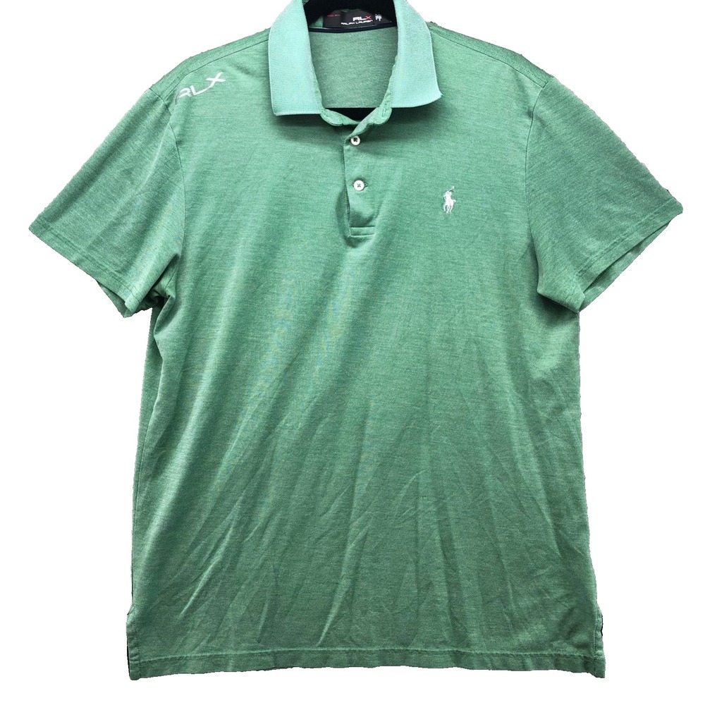 RLX Ralph Lauren Pro Fit Polo Shirt‎ Mens Medium Green Activewear Golf Preppy